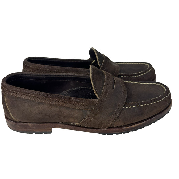 Polo Ralph Lauren Brown Suede Penny Loafers Men’s Size 11 Made in USA Moc Toe main image 10